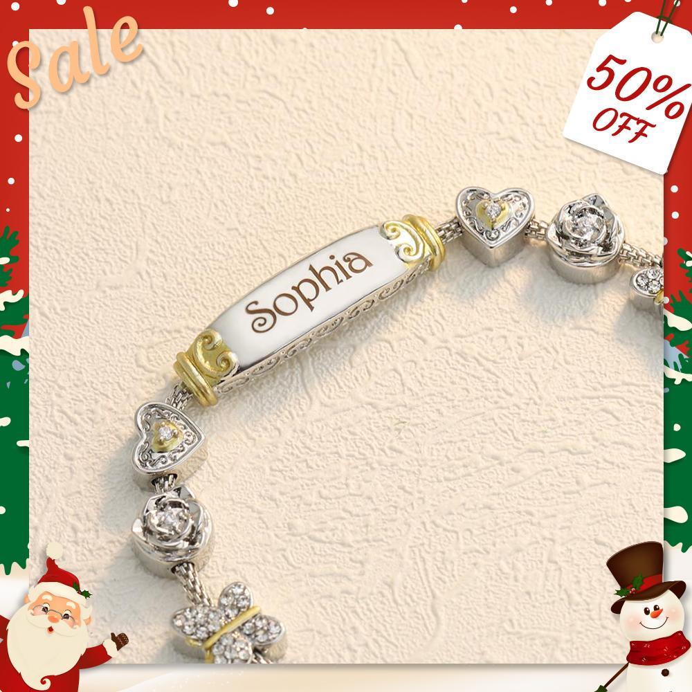 Christmas Gift Granddaughter Bolo Bracelet With Personalized Engravings