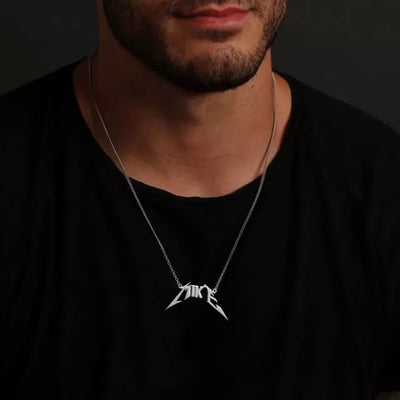 Mother's Day Gift Handmade Personalized Metallica Style Name Necklace