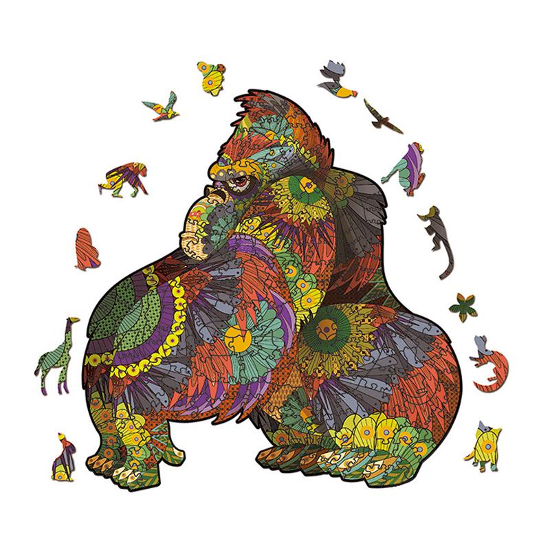 Wooden Jigsaw Puzzle Ferocious Gorilla
