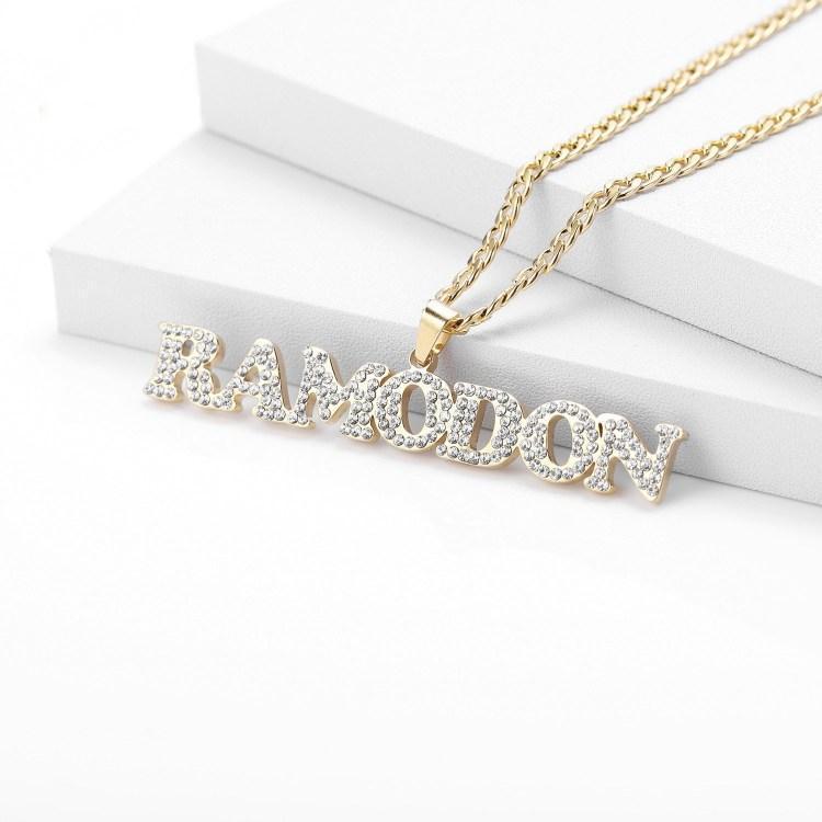 Mother's Day Gift Iced Out Crystal Name Necklace