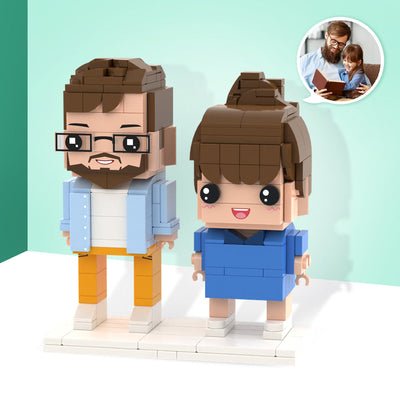 A Surprise for Dad Customizable Fully Body 2 People Custom Brick Figures