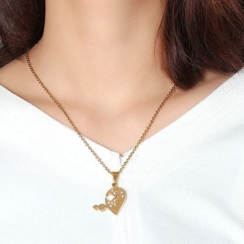 Valentines Day Gift Cute Matching Heart Couples Necklaces