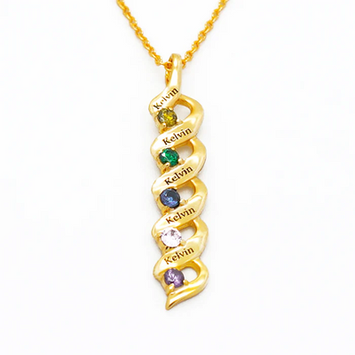 Mother's Day Gift Personalized Mother Necklace Cascading Pendant with Birthstones