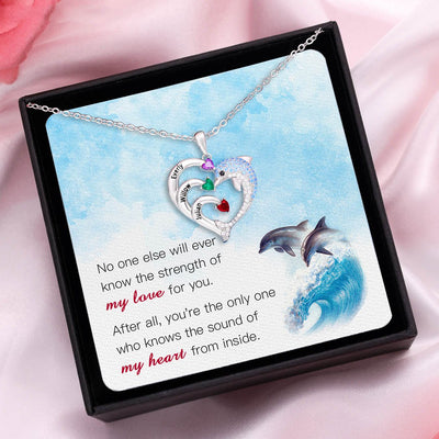 Mother's Day Gift Personalized Heart Dolphin Necklace