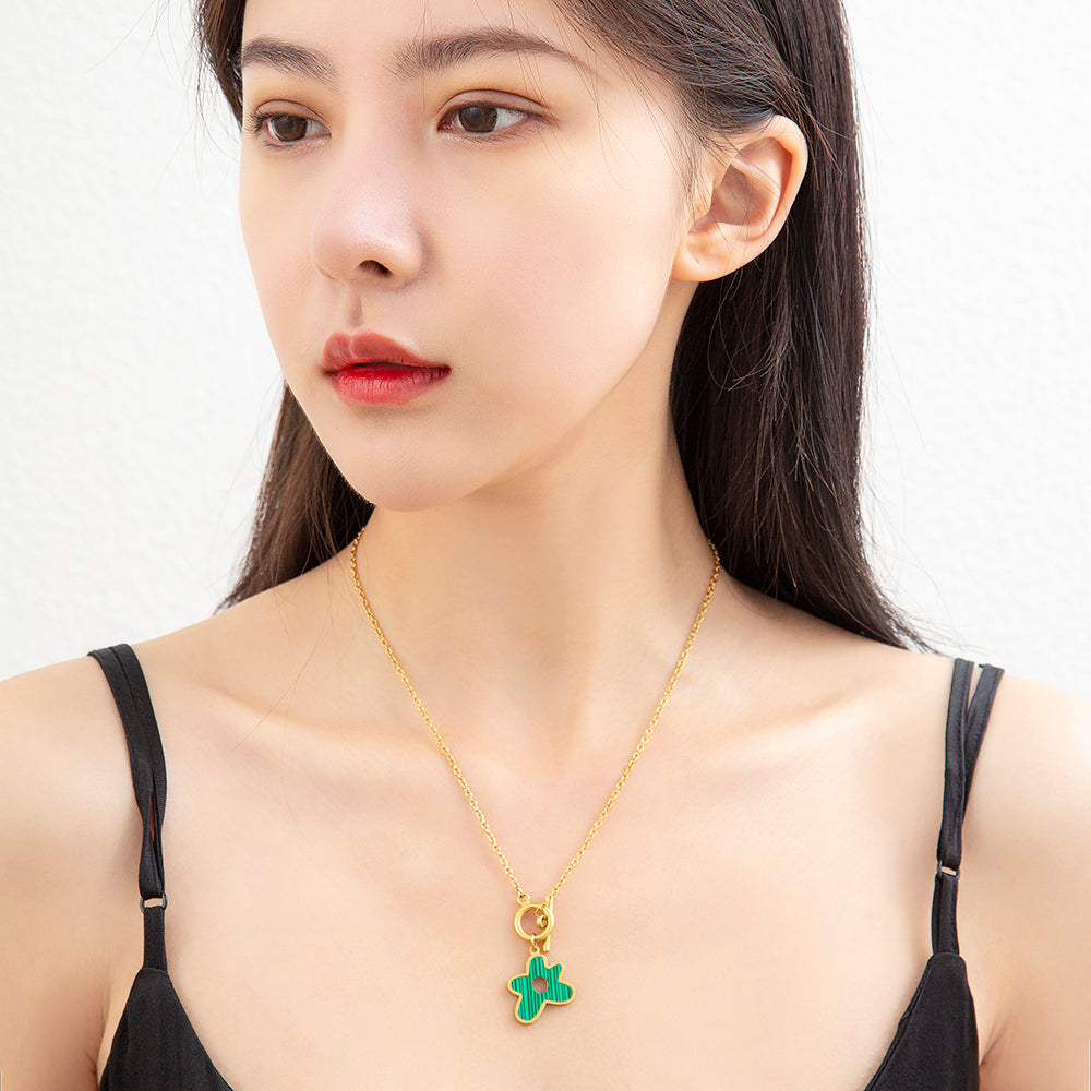 Mother's Day Gift Gold Diamond Turquoise  Necklace