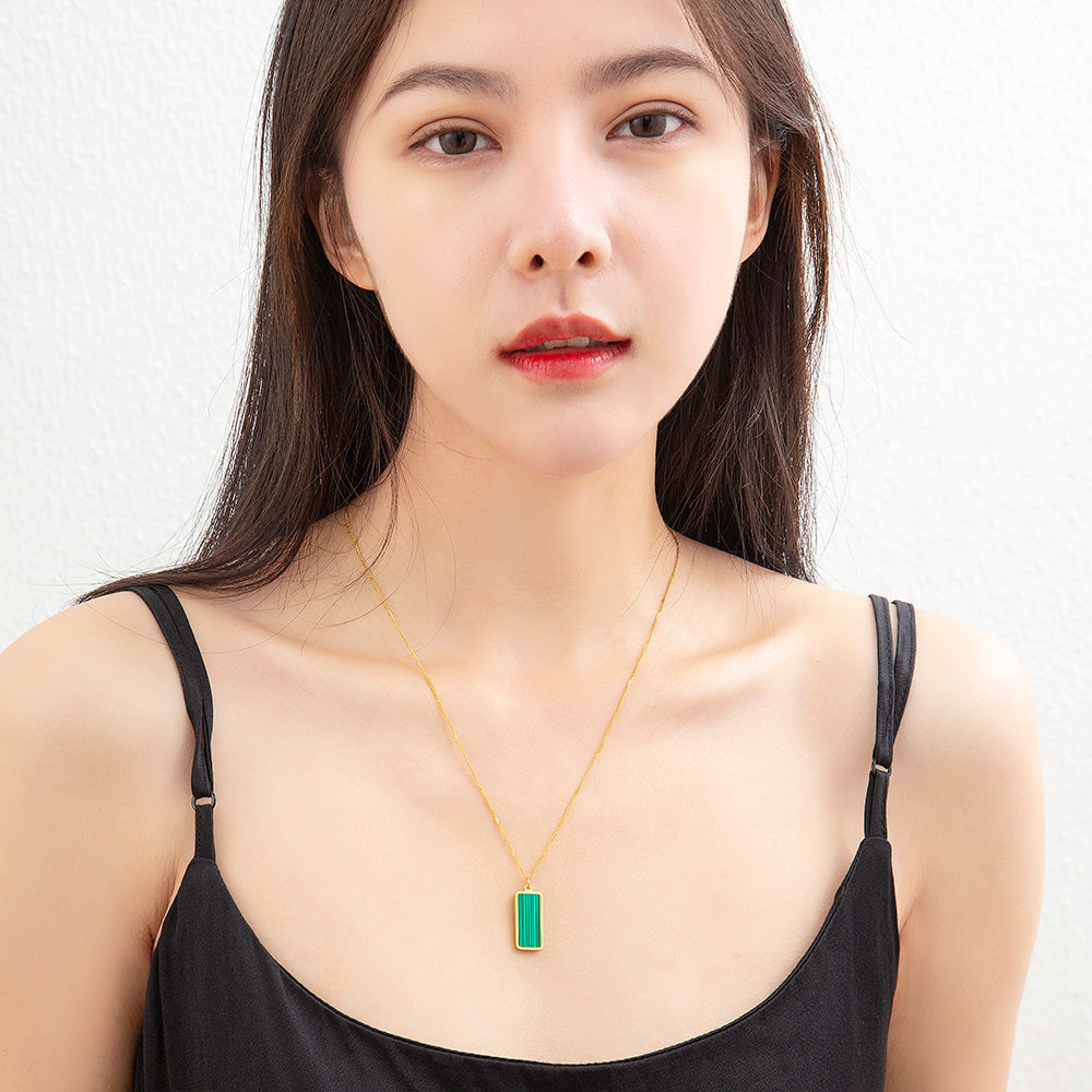 Mother's Day Gift Rectangular Pendant Set Acrylic Necklace