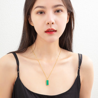 Mother's Day Gift Rectangular Pendant Set Acrylic Necklace