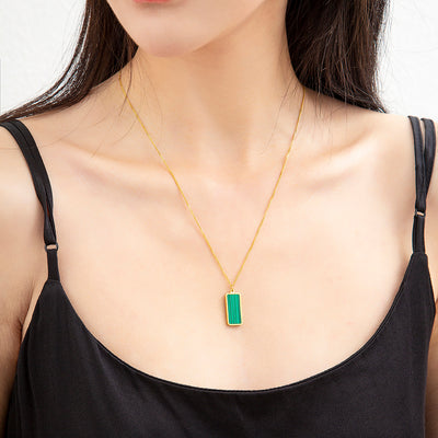 Mother's Day Gift Rectangular Pendant Set Acrylic Necklace