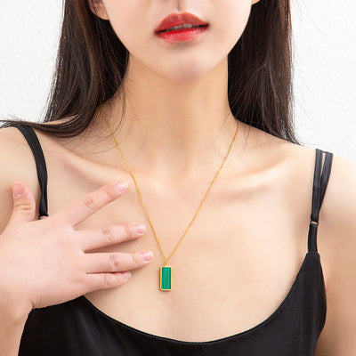 Mother's Day Gift Rectangular Pendant Set Acrylic Necklace