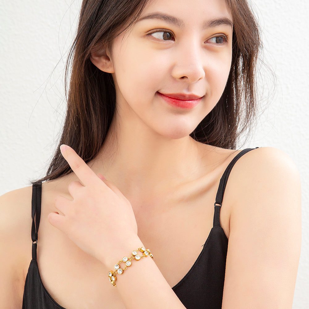 Mother's Day Gift Gold Plated Crystal Bracelet