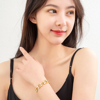 Mother's Day Gift Gold Plated Crystal Bracelet