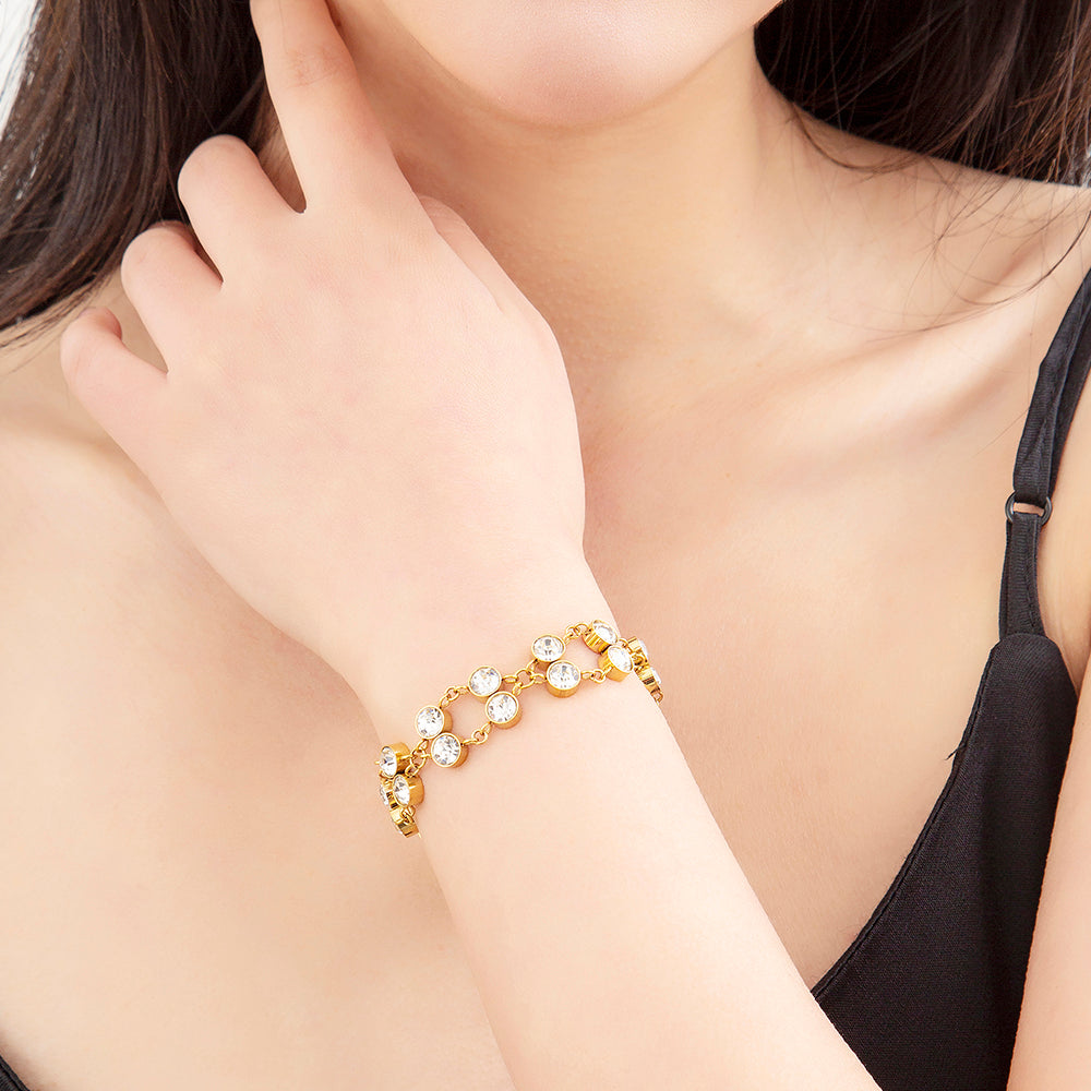 Mother's Day Gift Gold Plated Crystal Bracelet