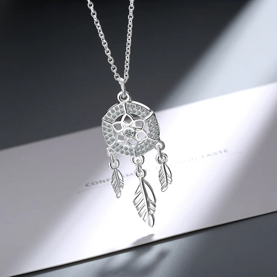 Dreamcatcher 14k Solid Gold Earrings + Necklace