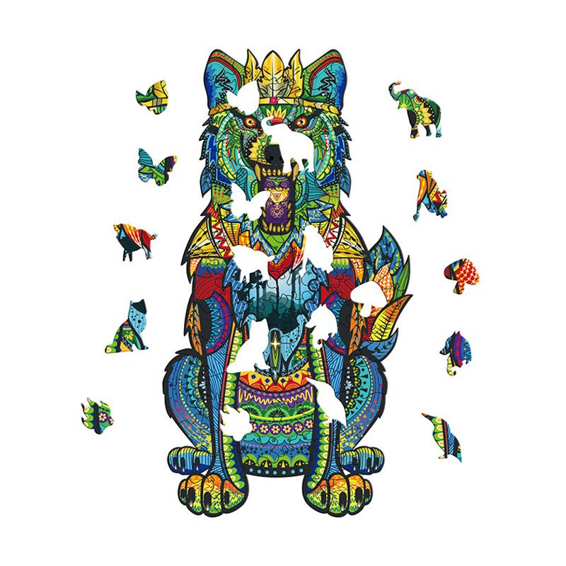 Wooden Jigsaw Puzzle King Wolf