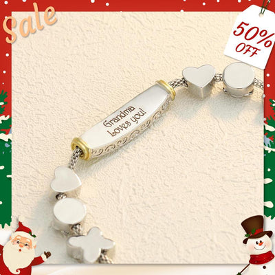 Christmas Gift Granddaughter Bolo Bracelet With Personalized Engravings