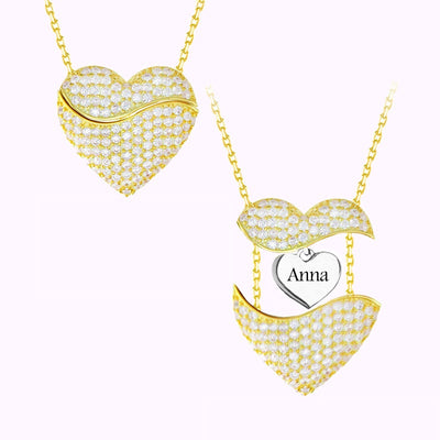 Mother's Day Gift Custom Name Heart Necklace