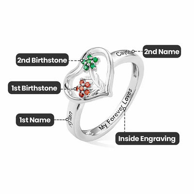 Personalized Family Ring with Names and Birthstones