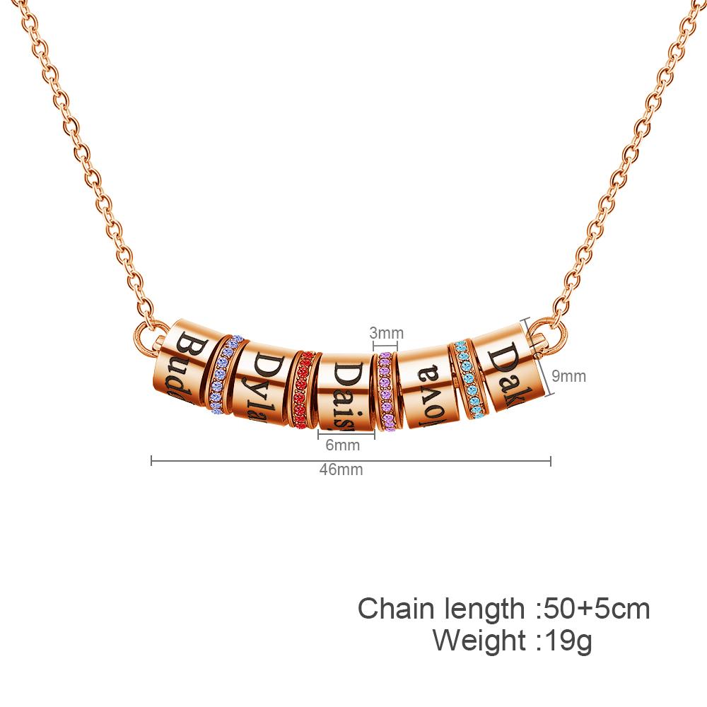 Mother's Day Gift Smile Bar Necklace with Custom Beads