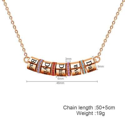 Mother's Day Gift Smile Bar Necklace with Custom Beads