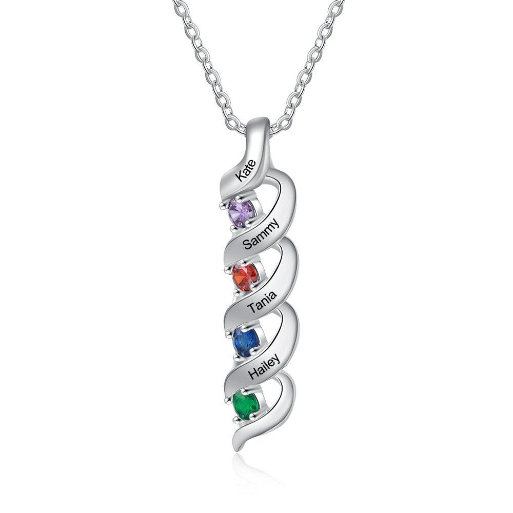 Mother's Day Gift Personalized Mother Necklace Cascading Pendant with Birthstones