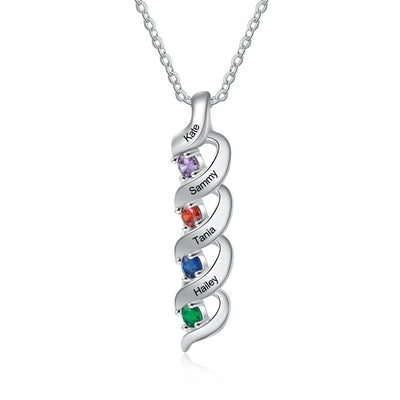 Mother's Day Gift Personalized Mother Necklace Cascading Pendant with Birthstones
