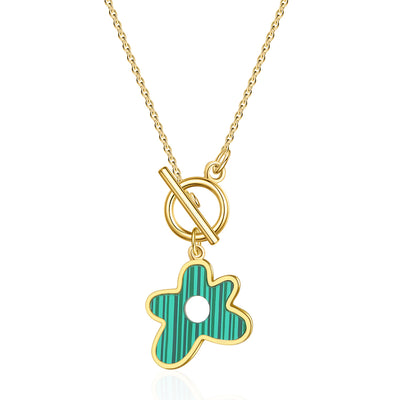 Mother's Day Gift Gold Diamond Turquoise  Necklace