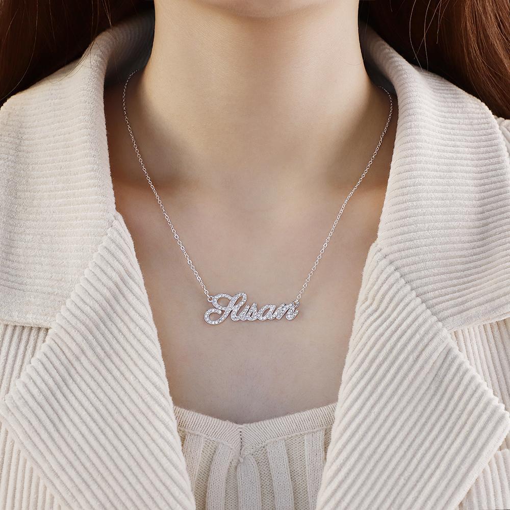 Mother's Day Gift Sparkling Diamond Personlized Name Necklace