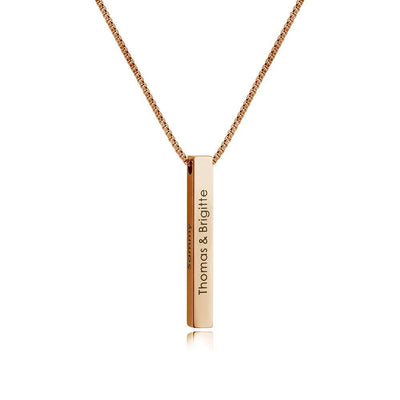 Mother's Day Gift Personalized Engraved 3D Bar Necklace
