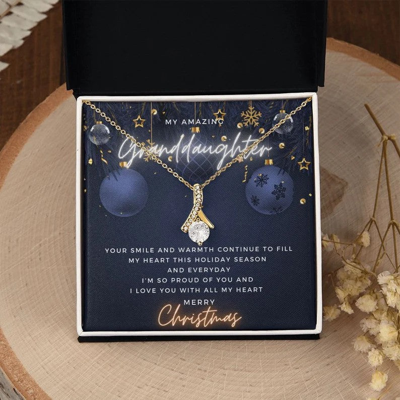 Ribbon Pendant Necklace - Granddaughter Proposal Gift