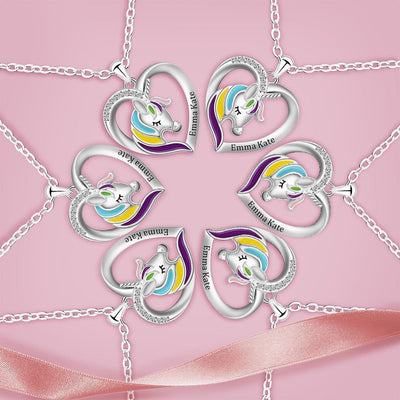 Mother's Day Gift Personalized Rainbow Unicorn Necklace-Fast Shipping guaranteed