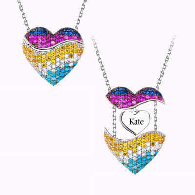 Mother's Day Gift Custom Name Heart Necklace