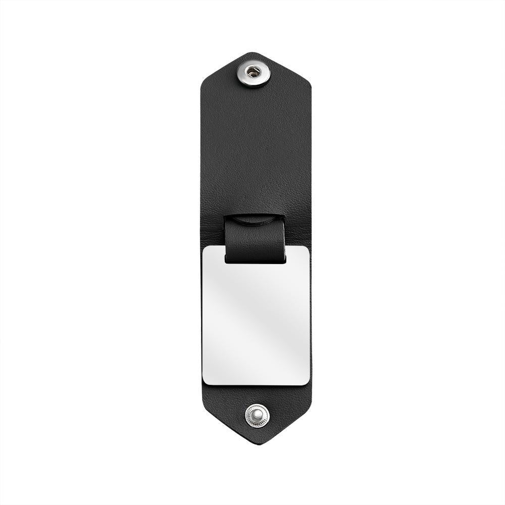 Mother's Day Gift Custom Photo cowhide Leather Keychain