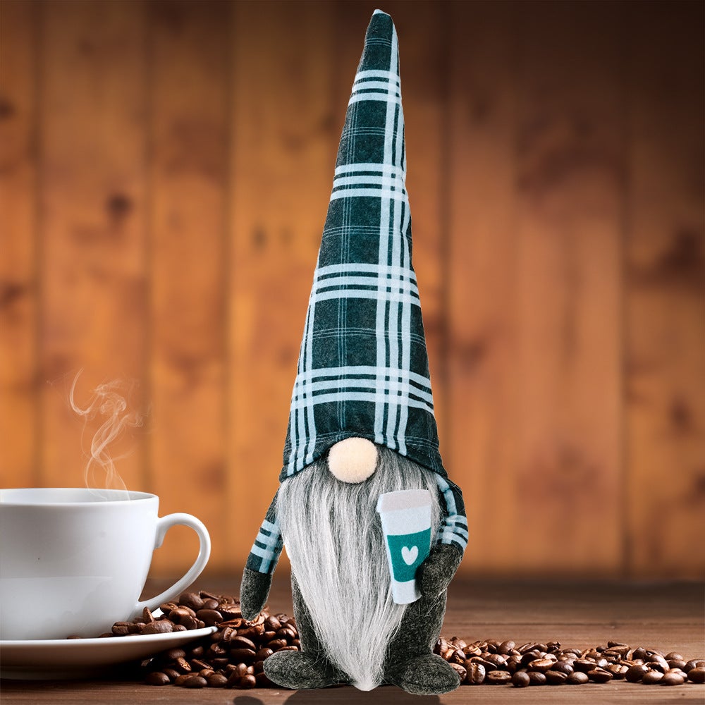 Valentine's Day Gift-Lovely Plush Coffee Gnome Doll For Novelty Gift And Decoration