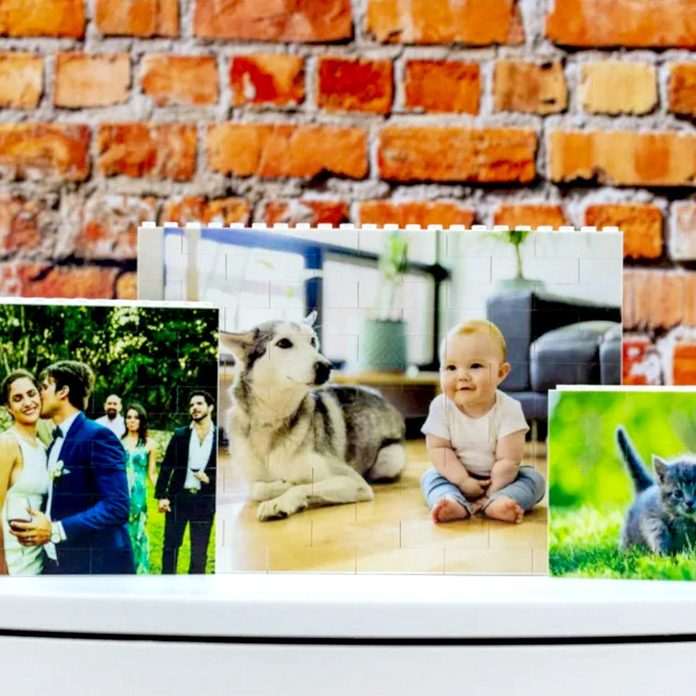 Birthday Gifts Personalised Building Brick Photo Block Frame