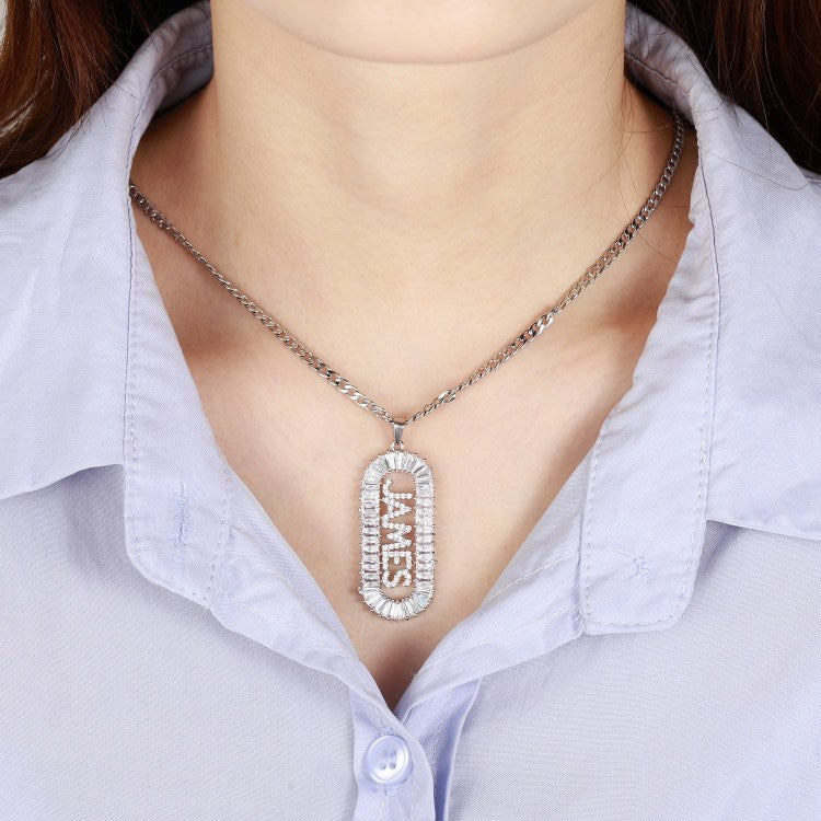 Mother's Day Gift Bling Capsule Name Necklace
