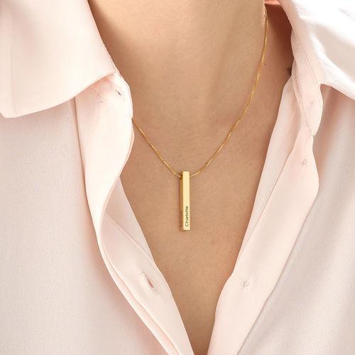 Mother's Day Gift Personalized Engraved 3D Bar Necklace