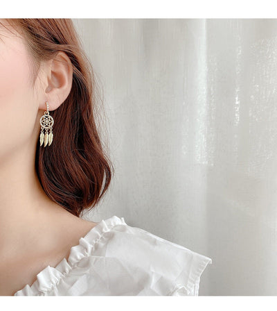 Dreamcatcher 14k Solid Gold Earrings + Necklace