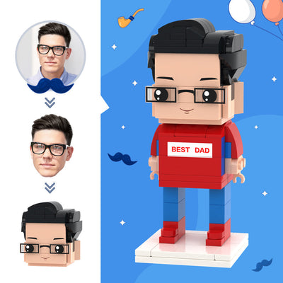 Father's Day Gifts Custom Head Brick Figures Best Dad Brick Figures Small Particle Block Toy