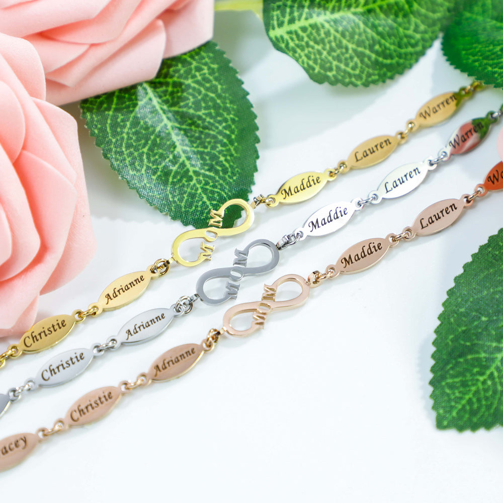 Mother's Day GIft! Mom Eternity Bracelet with Family Names