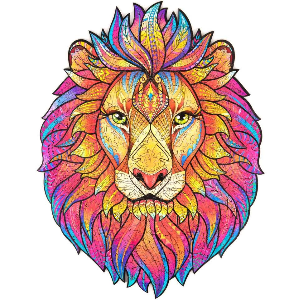 Wooden Jigsaw Puzzle Mysterious Lion
