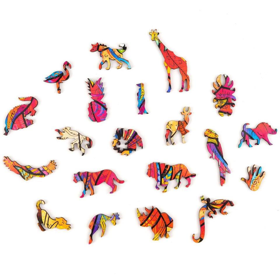 Wooden Jigsaw Puzzle Mysterious Lion