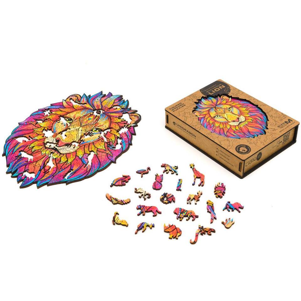 Wooden Jigsaw Puzzle Mysterious Lion