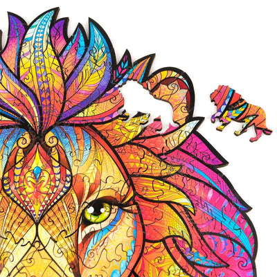 Wooden Jigsaw Puzzle Mysterious Lion