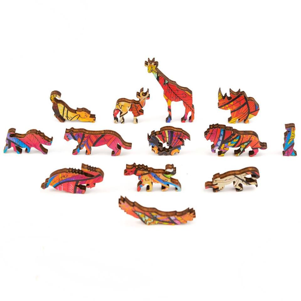 Wooden Jigsaw Puzzle Mysterious Lion