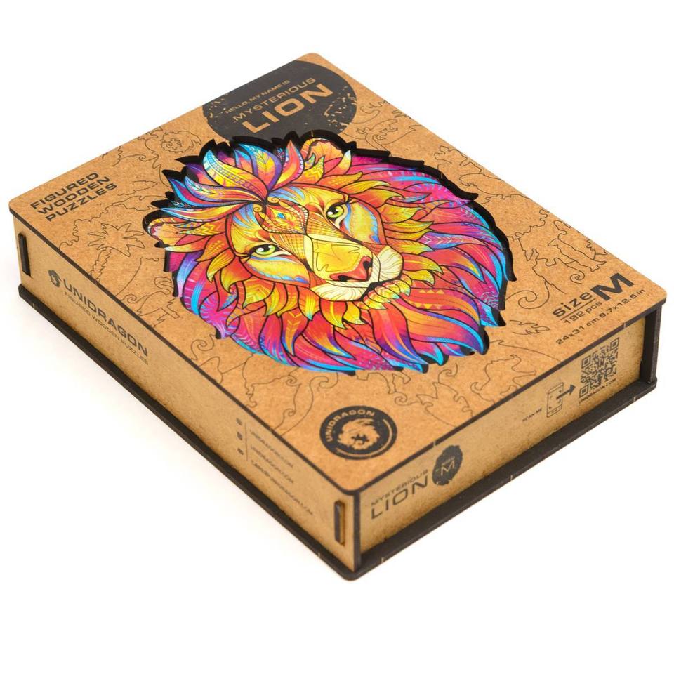 Wooden Jigsaw Puzzle Mysterious Lion