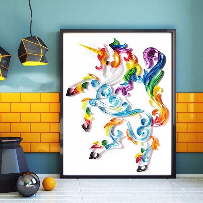 Paper Filigree painting Kit - Unicorn