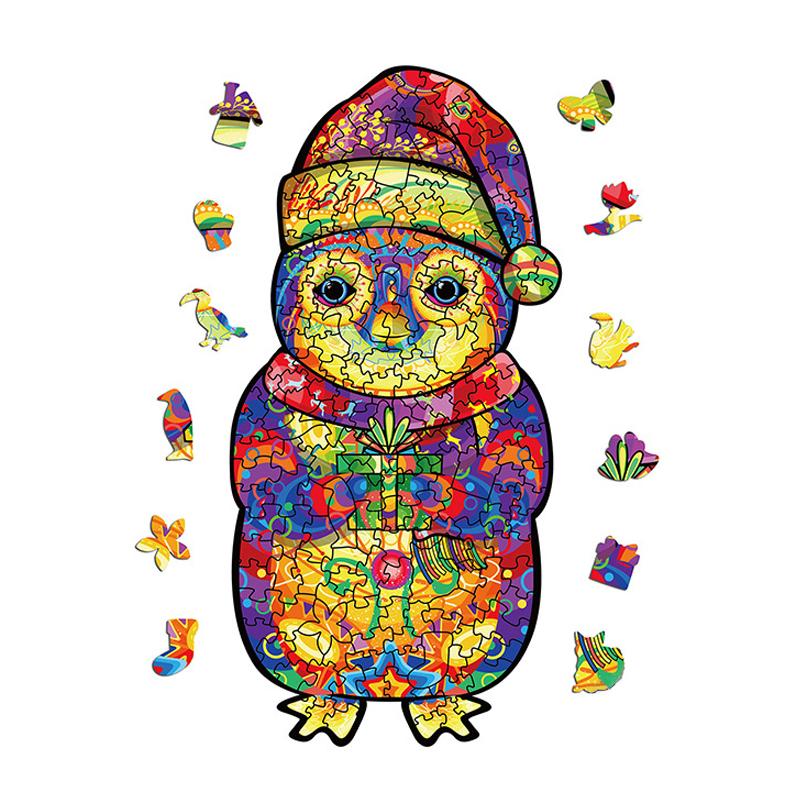 Wooden Jigsaw Puzzle Christmas Penguin