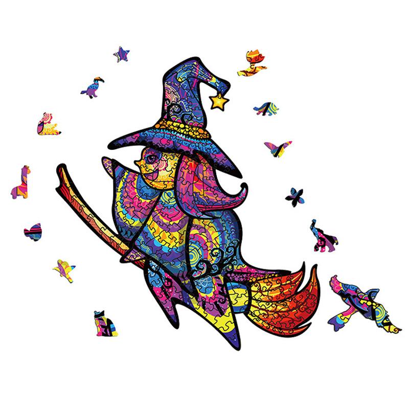 Wooden Jigsaw Puzzle Halloween Witch