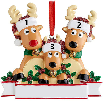 Christmas Gift Custom Cartoon Reindeer Family Christmas Ornament