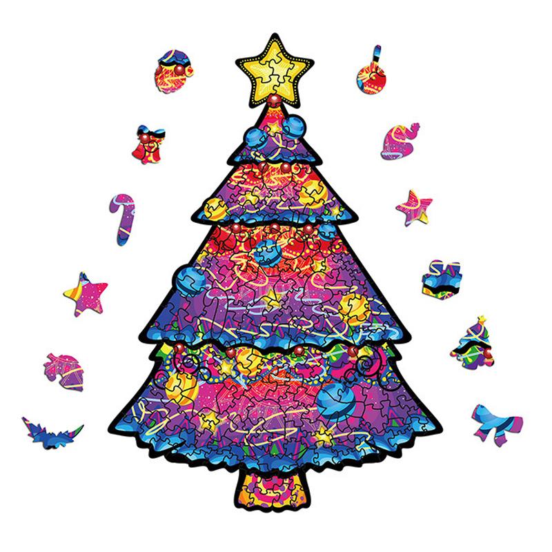 Wooden Jigsaw Puzzle Christmas Tree